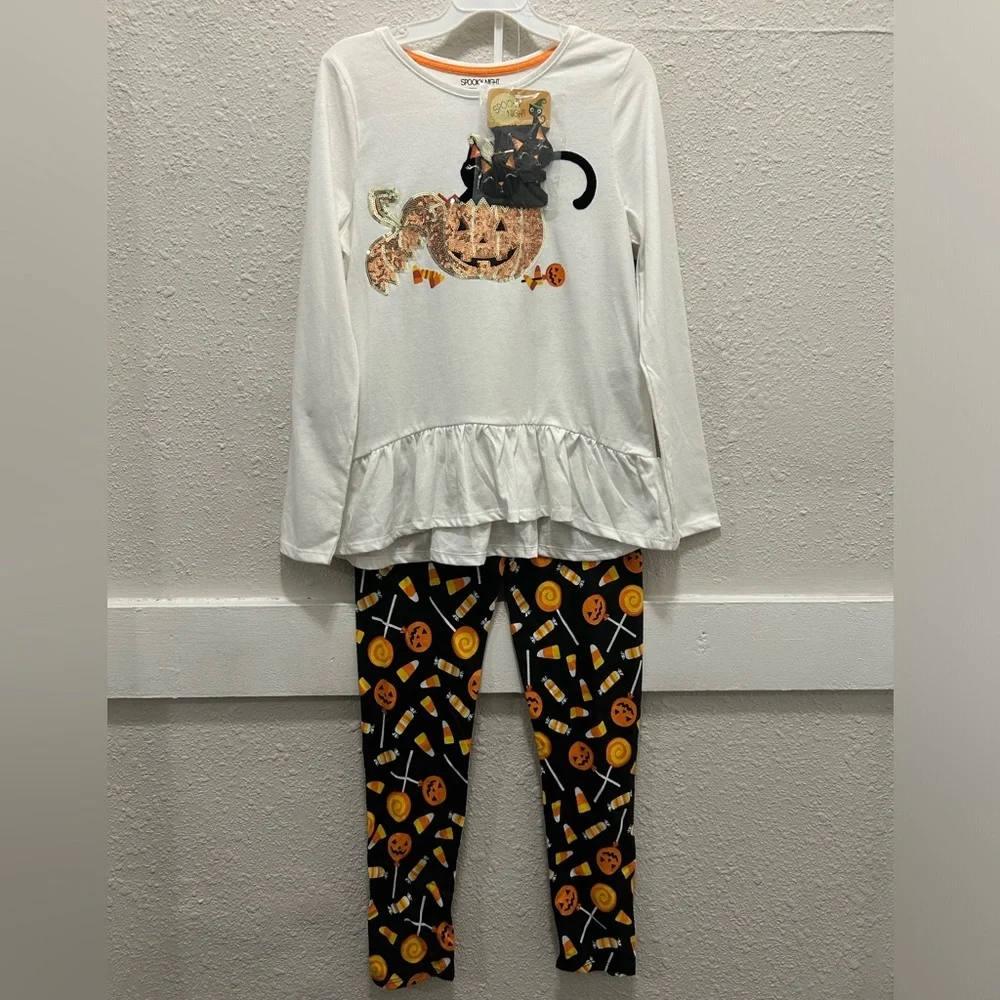Spooky Night Girls Halloween Outfit NWT Large 10/12 (Read Description)